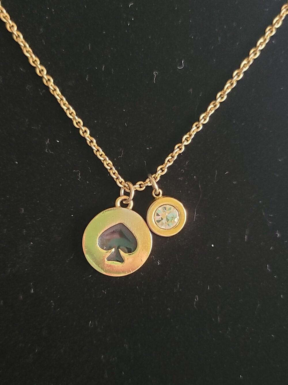 Kate Spade New York "Spot the Spade" Gold Tone Necklace